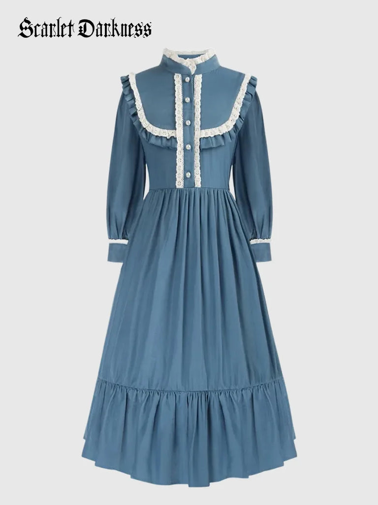 Scarlet Darkness Women Pioneer Colonial Costume Prairie Civil War Dresses
