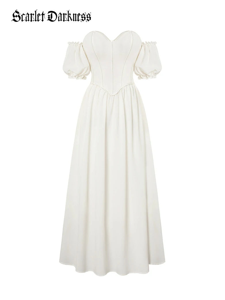 Scarlet Darkness White Romantic Corset Dress Clearance Sale Scarlet Darkness White Romantic Corset Dress Clearance Sale