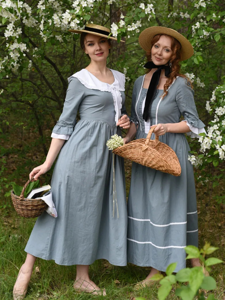 Colonial Cotton Dress for Women Prairie Pioneer Costume
