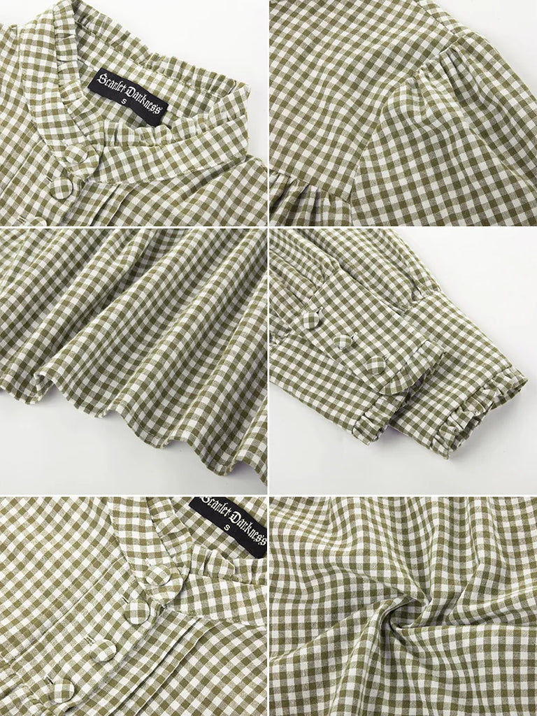 Scarlet Darkness 100% Cotton Stand Collar Renaissance Tops