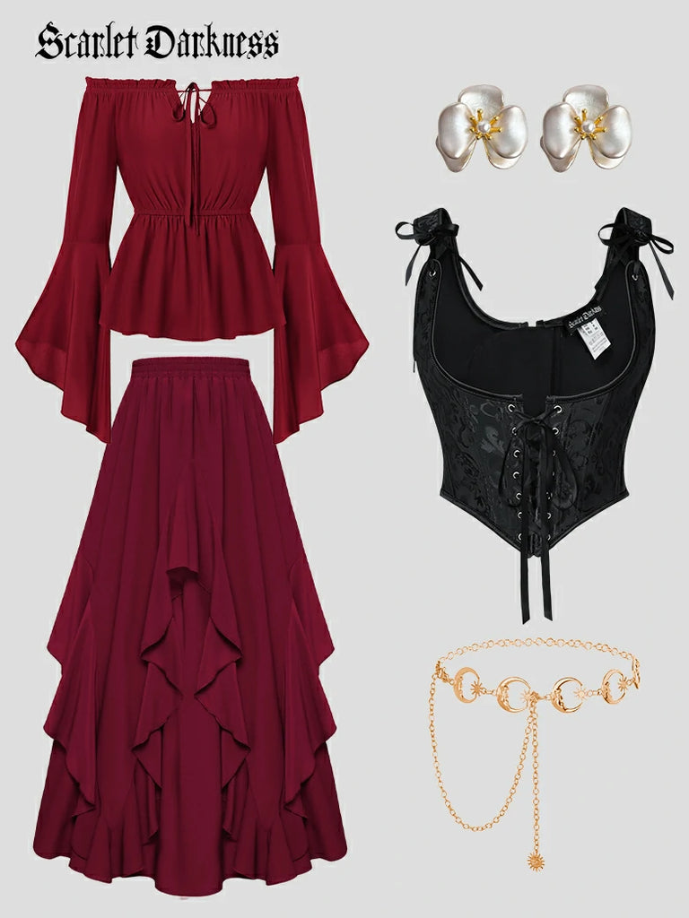 Scarlet Darkness Crimson Peak X Vampire Gothic Costume Scarlet Darkness Outfit 5