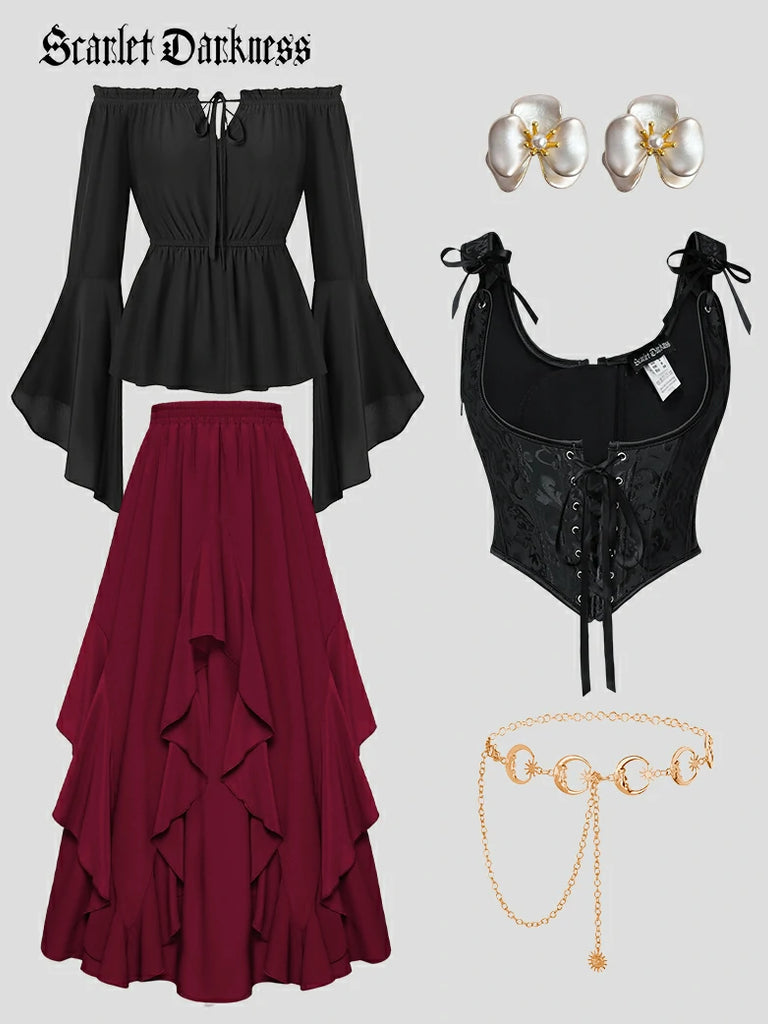 Scarlet Darkness Crimson Peak X Vampire Gothic Costume Scarlet Darkness Outfit 1