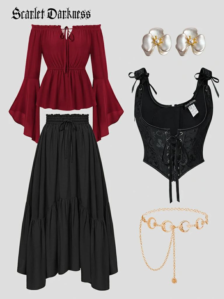 Scarlet Darkness Crimson Peak X Vampire Gothic Costume Scarlet Darkness Outfit 2