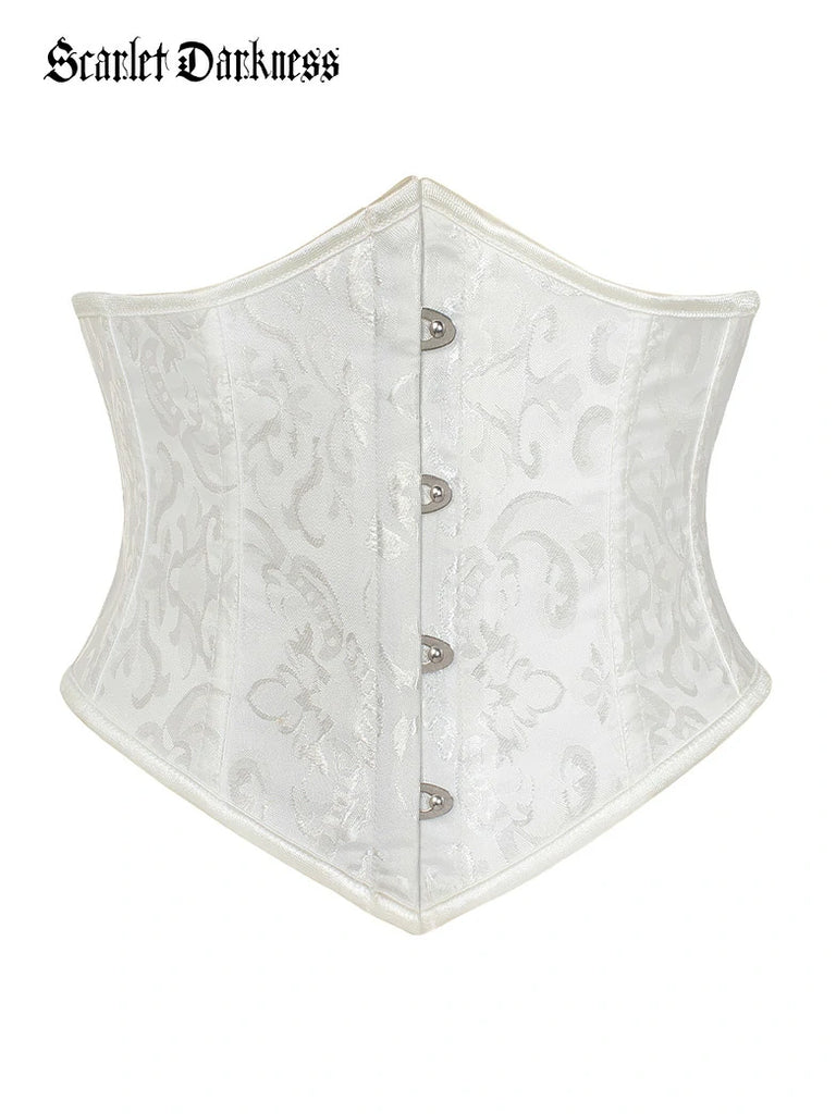 Scarlet Darkness Renaissance Waist Corset Cincher with Metal Hook Set2