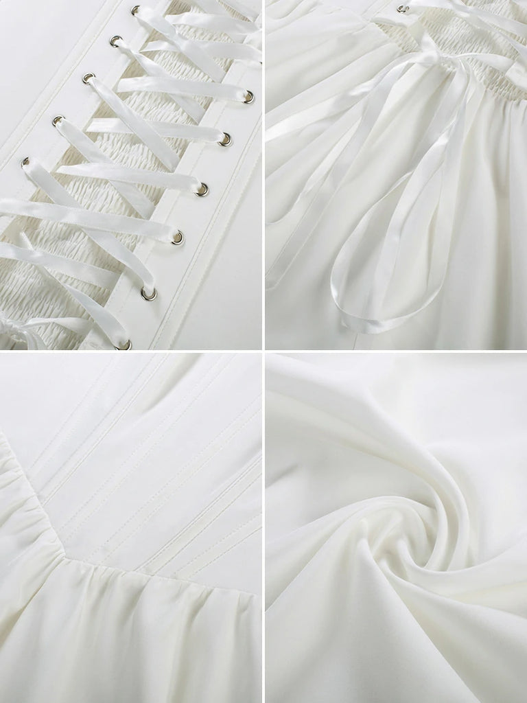 Scarlet Darkness Victorian Cocktail Party Corset Dress with Pockets