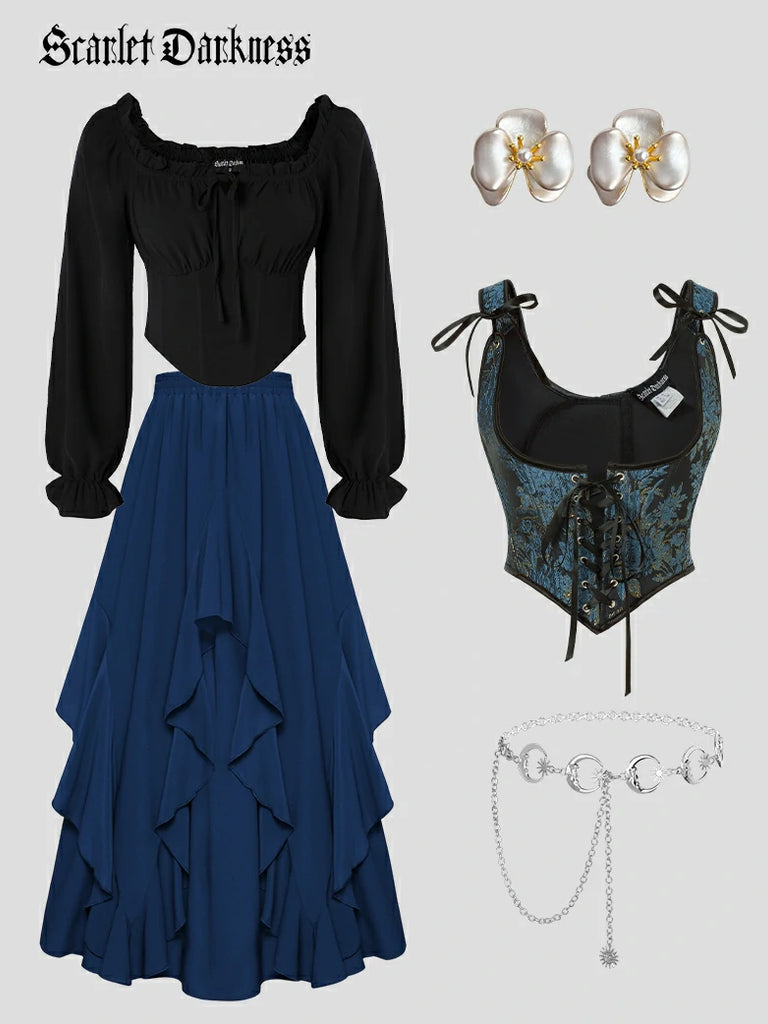 Scarlet Darkness Crimson Peak X Vampire Gothic Costume Scarlet Darkness Outfit 3