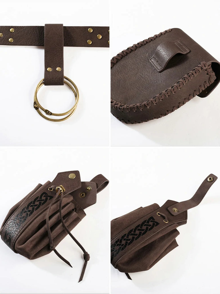 Scarlet Darkness 4 in 1 Practical Renaissance Waist Belt with Bag