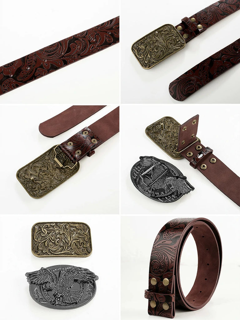 Scarlet Darkness Interchangeable Double Buckle Renaissance Waist Belt