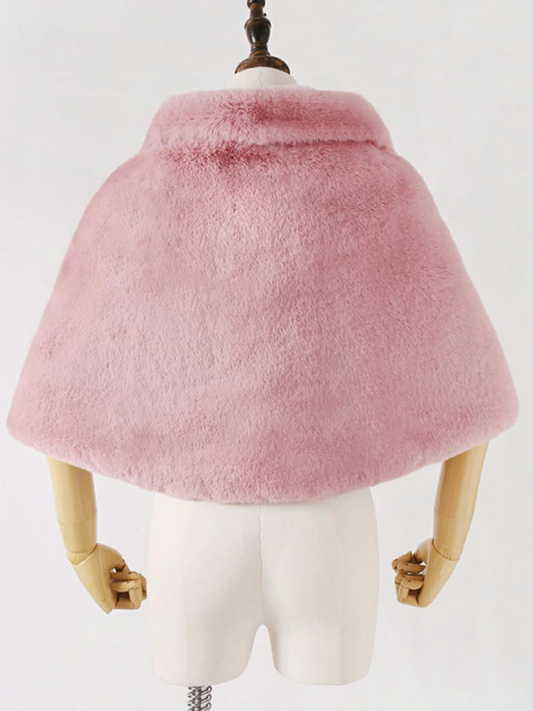 Scarlet Darkness 2025 Winter Soft Faux Fur Thick Shawl/Coats
