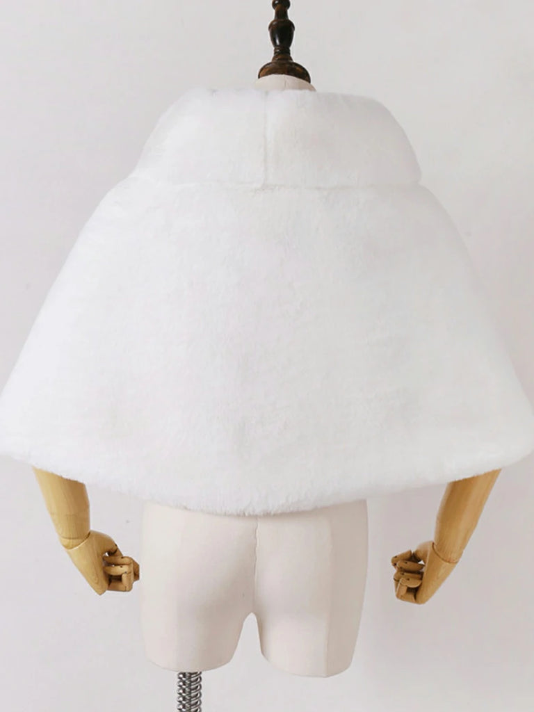 Scarlet Darkness 2025 Winter Soft Faux Fur Thick Shawl/Coats