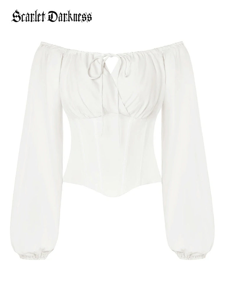 Scarlet Darkness Comfy Fairy Off Shoulder Boned Corset Tops