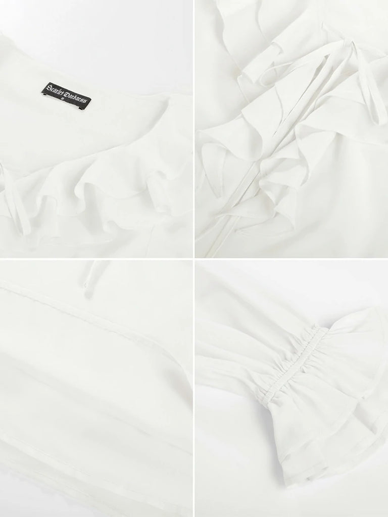 Scarlet Darkness Renaissance Ruffle Decorated Tops Pirate Shirts