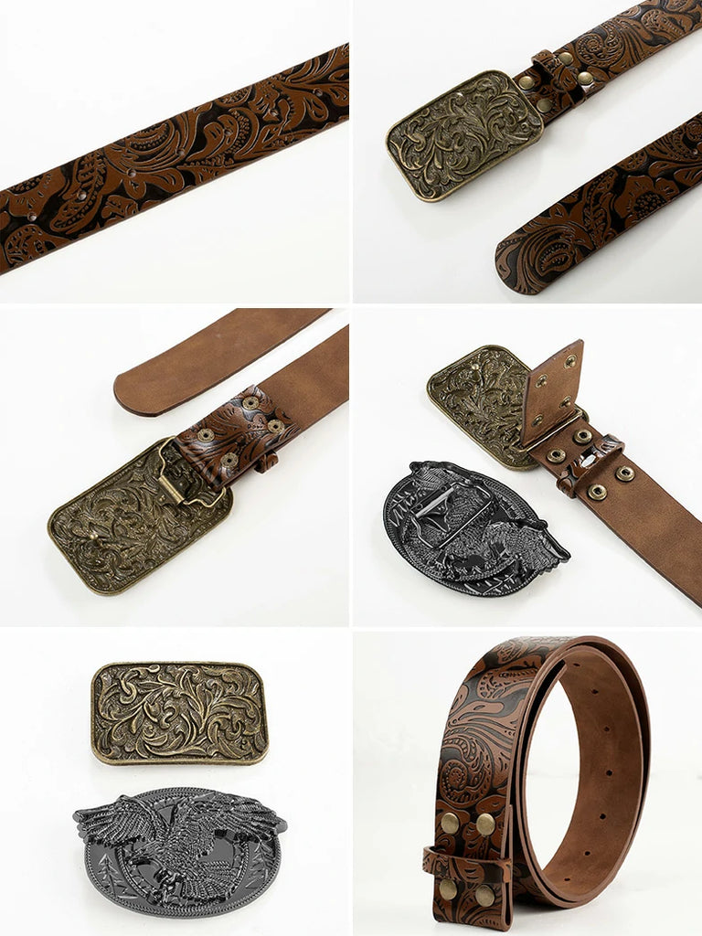 Scarlet Darkness Interchangeable Double Buckle Renaissance Waist Belt