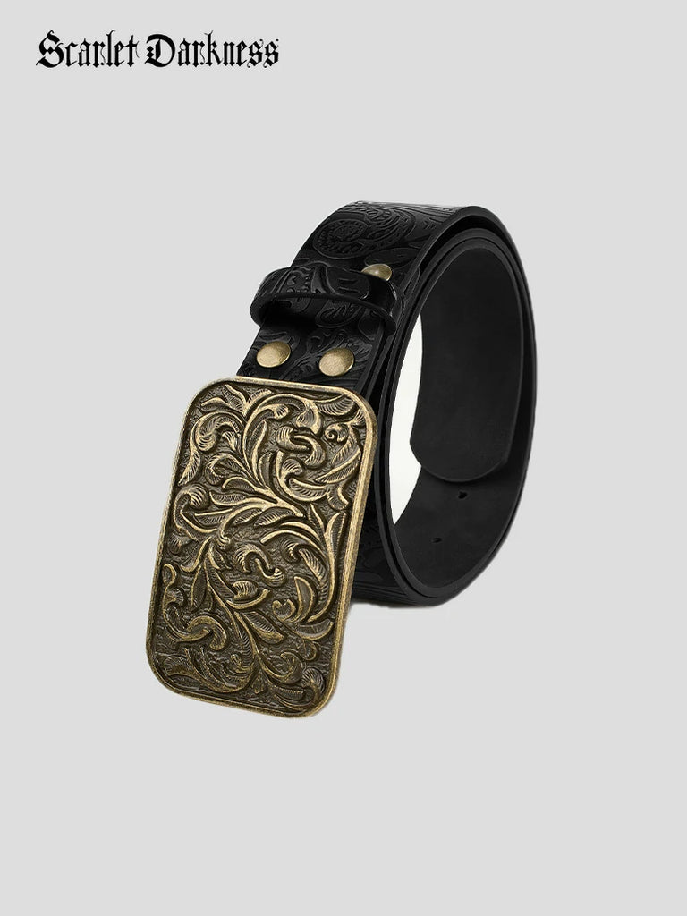 Scarlet Darkness Interchangeable Double Buckle Renaissance Waist Belt