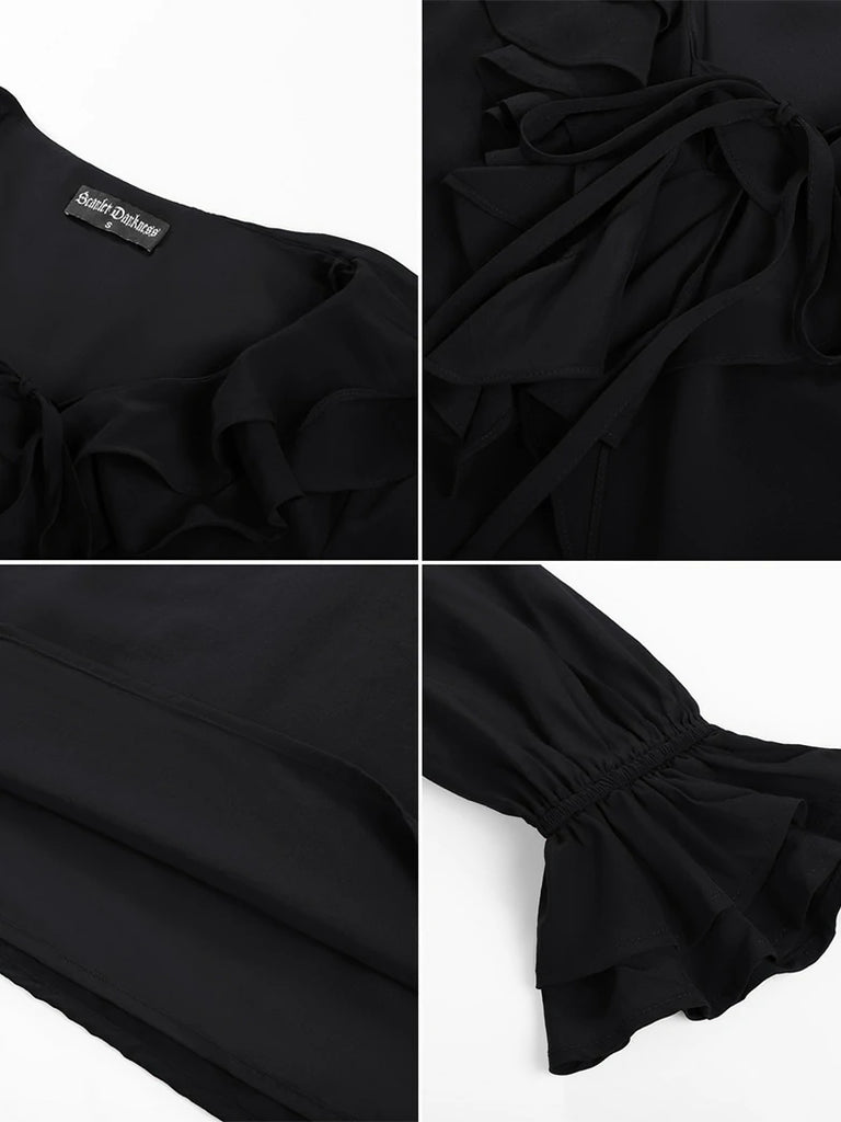 Scarlet Darkness Renaissance Ruffle Decorated Tops Pirate Shirts