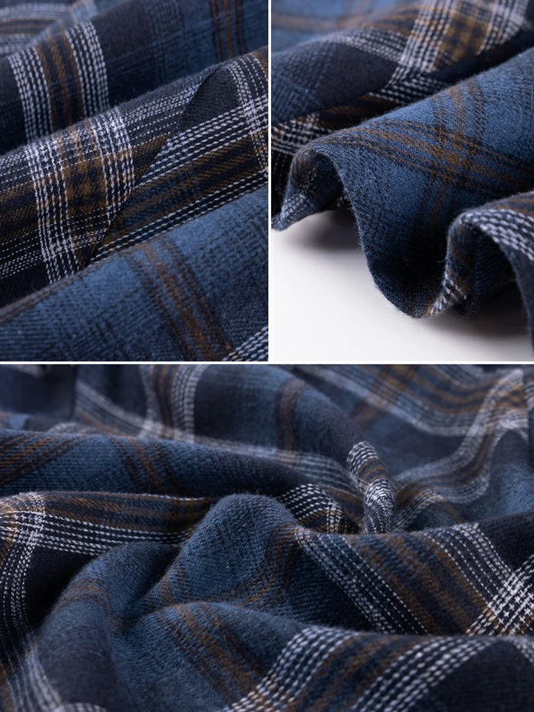 Scarlet Darkness 2025 Renaissance Cotton Plaid Swing Skirt with Pockets