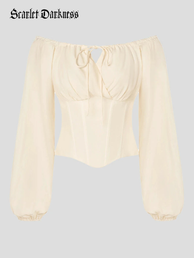 Scarlet Darkness Comfy Fairy Off Shoulder Boned Corset Tops