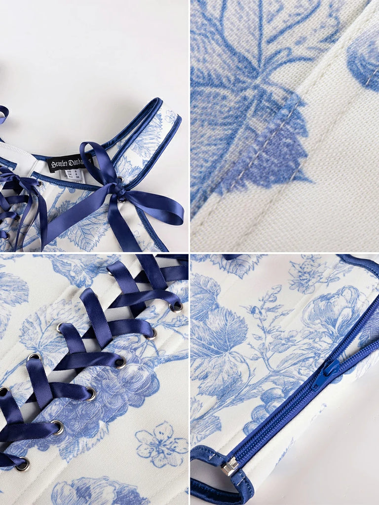 Scarlet Darkness 2026 Botanical Rebirth Renaissance Floral Boned Corset Top