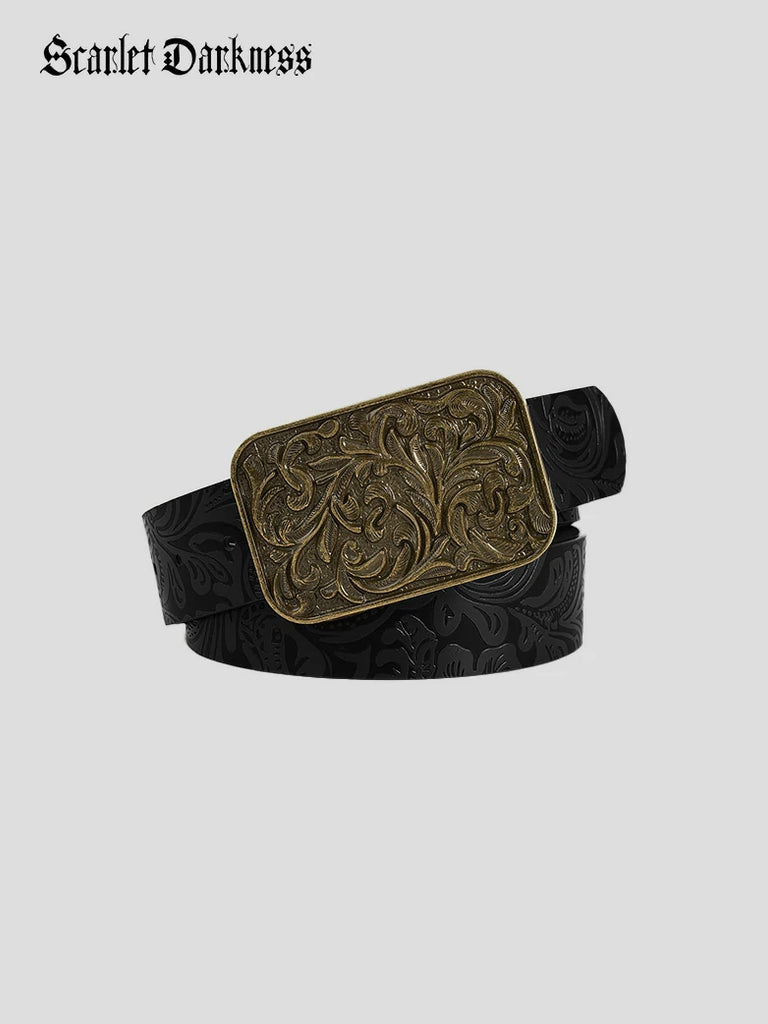 Scarlet Darkness Interchangeable Double Buckle Renaissance Waist Belt