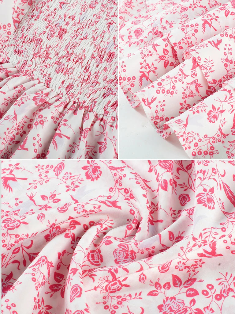 Scarlet Darkness Victoria Spring Ditsy Floral Fitted Dresses For Women