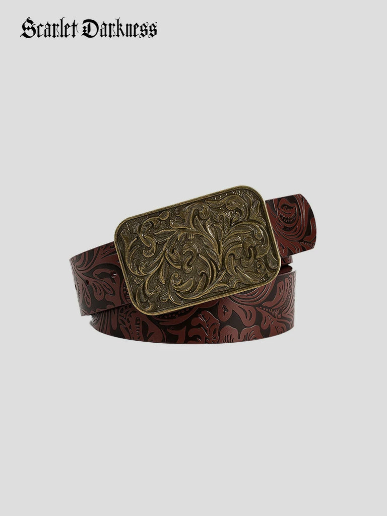 Scarlet Darkness Interchangeable Double Buckle Renaissance Waist Belt