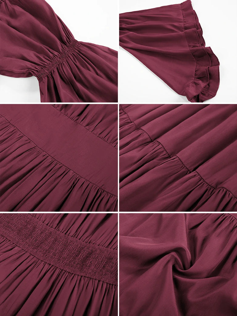 Scarlet Darkness Renaissance Off Shoulder Elastic Waist Maxi Dress