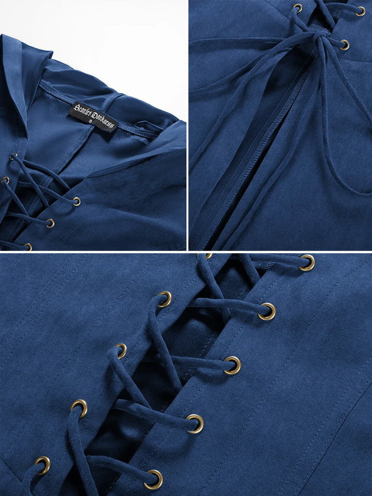 Scarlet Darkness Renfaire Celtic Cloak Bell Slit Sleeve Hooded Dress