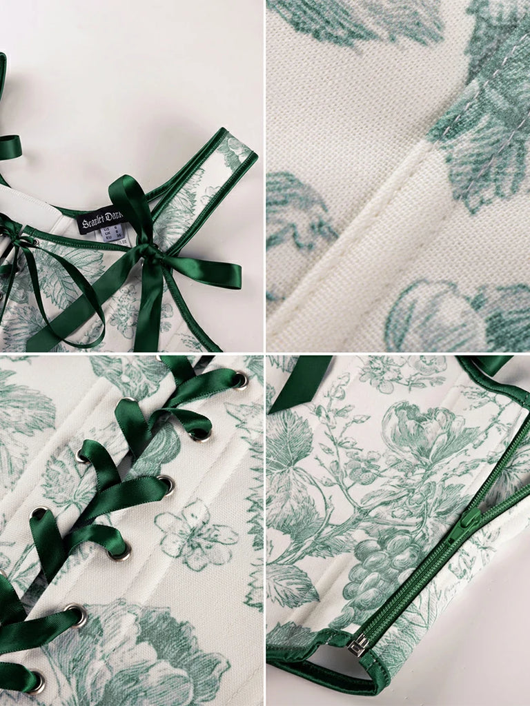 Scarlet Darkness 2026 Botanical Rebirth Renaissance Floral Boned Corset Top