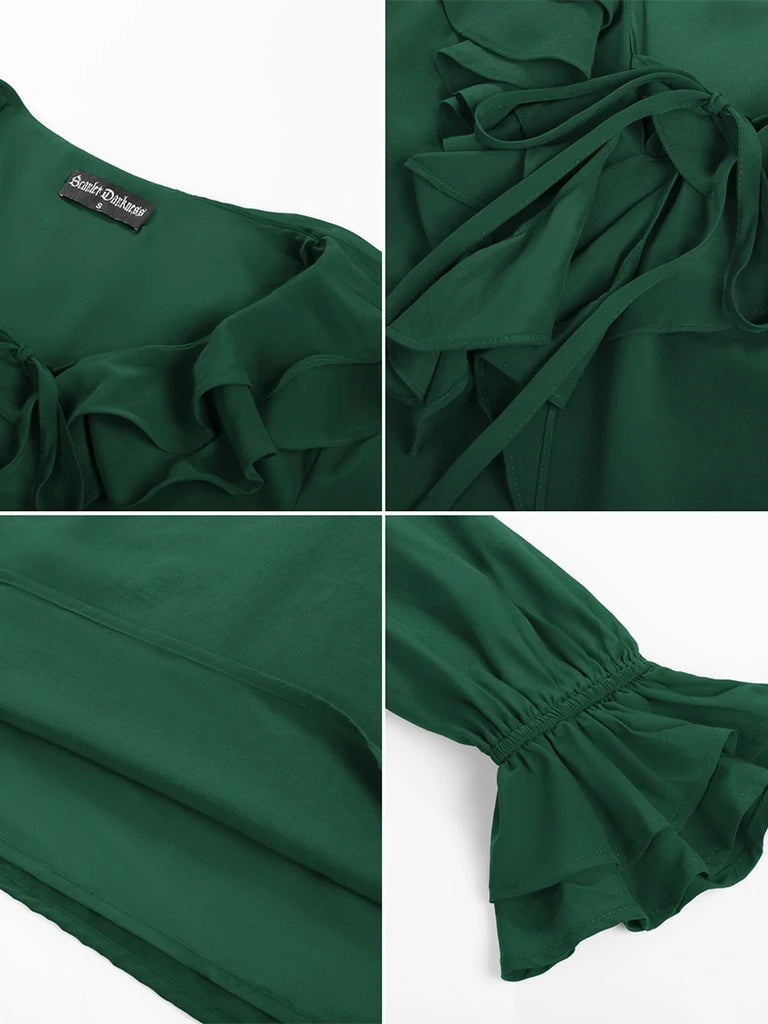 Scarlet Darkness Renaissance Ruffle Decorated Tops Pirate Shirts