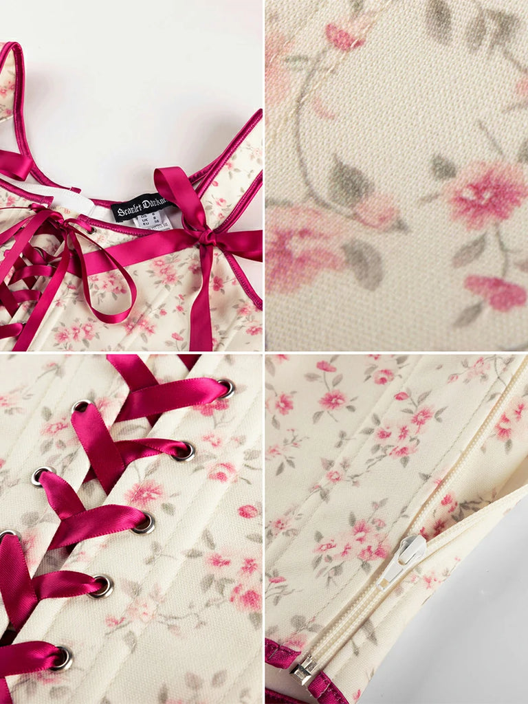 Scarlet Darkness 2026 Botanical Rebirth Renaissance Floral Boned Corset Top
