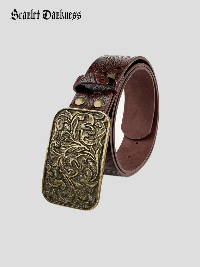 Scarlet Darkness Interchangeable Double Buckle Renaissance Waist Belt