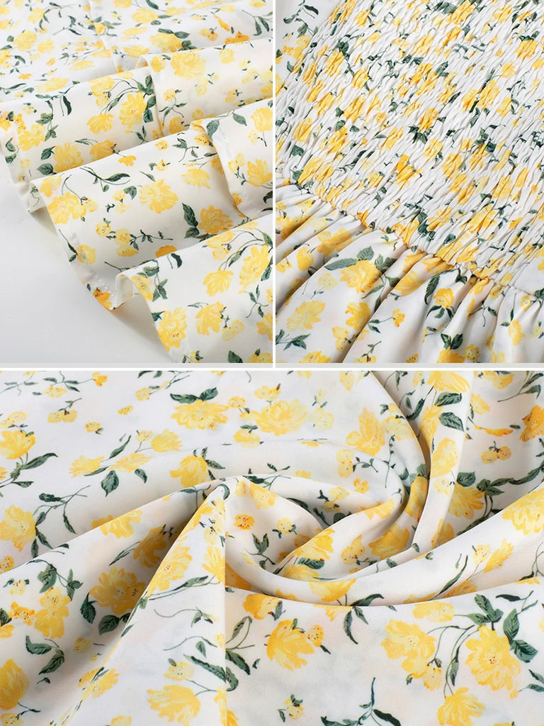 Scarlet Darkness Victoria Spring Ditsy Floral Fitted Dresses For Women