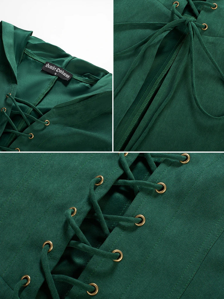 Scarlet Darkness Renfaire Celtic Cloak Bell Slit Sleeve Hooded Dress