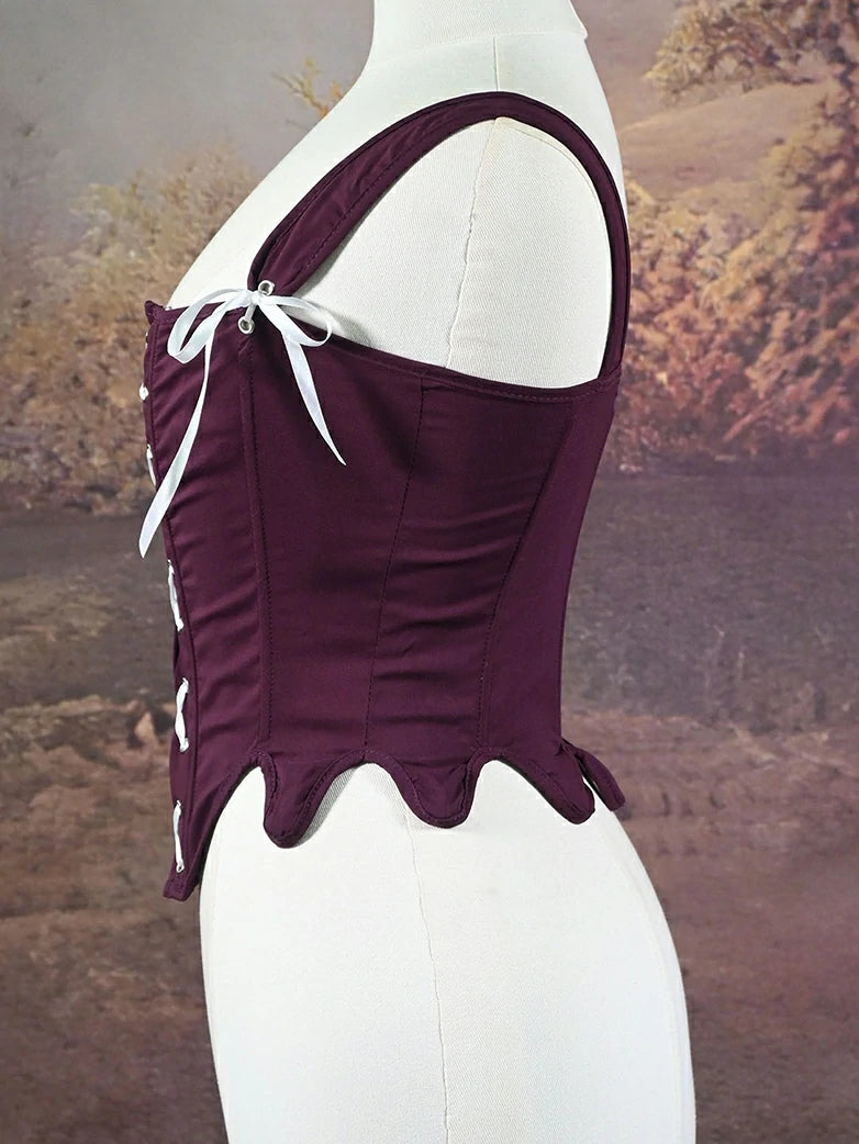 SCARLET DARKNESS Victoriaanse damesblouse met korte pofmouwen SCARLET DARKNESS Victoriaanse damesblouse met korte pofmouwen