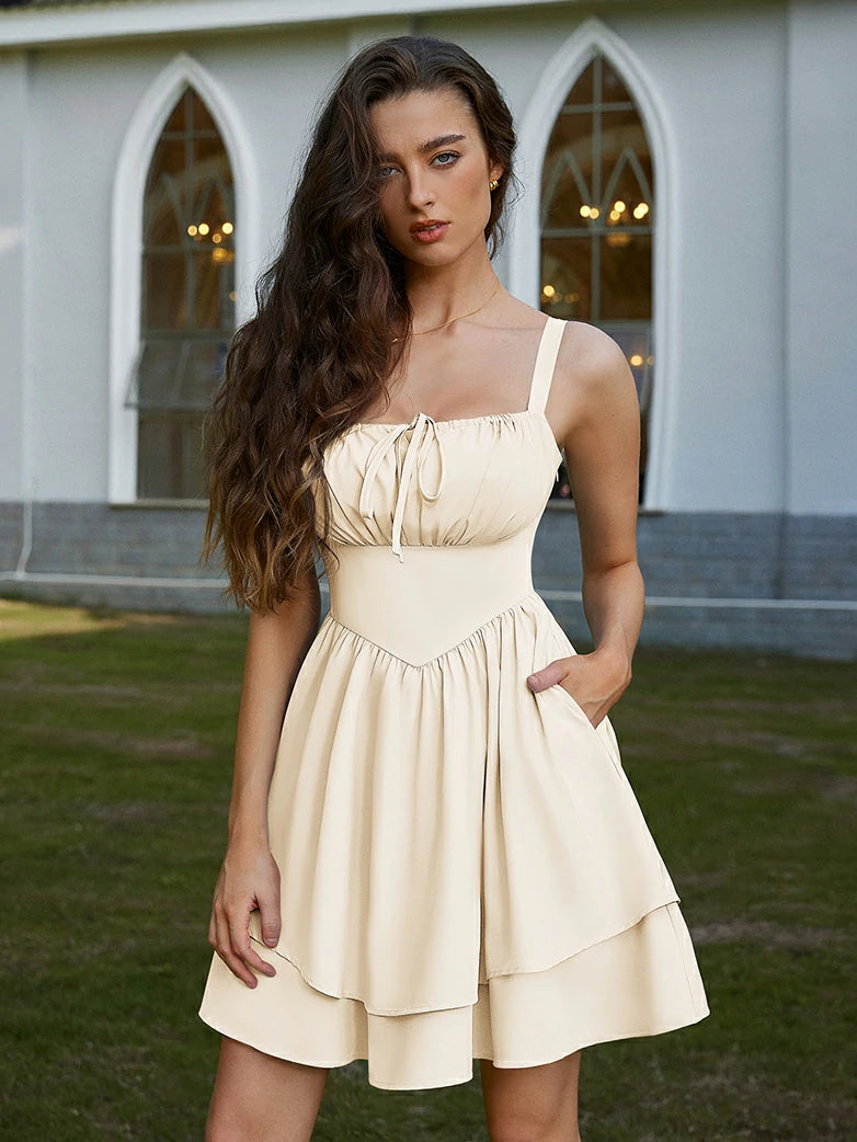Scarlet Darkness Women Summer Puffy Milkmaid Sundress