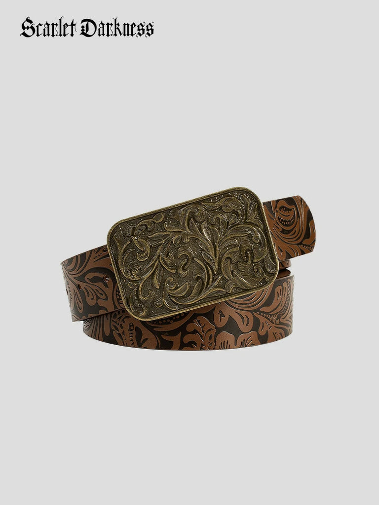 Scarlet Darkness Interchangeable Double Buckle Renaissance Waist Belt