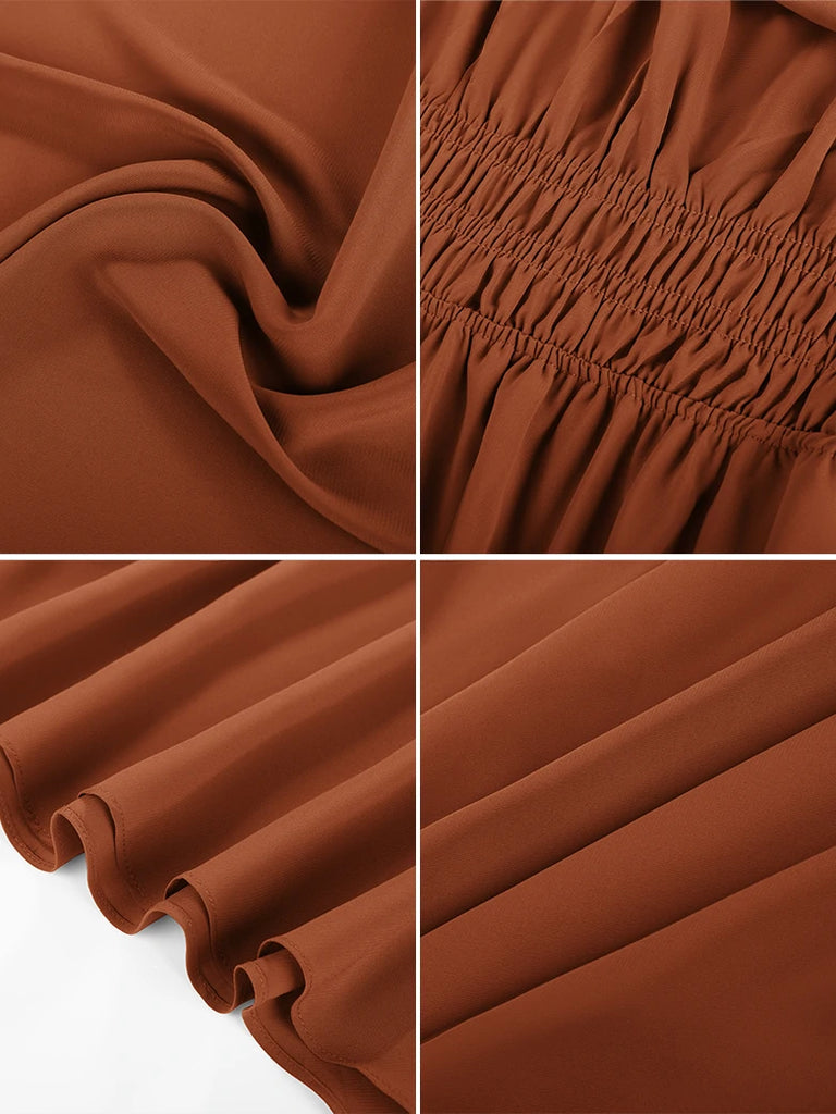 Scarlet Darkness Renaissance Fairy Slit Sleeve Draped Neck Pockets Dress