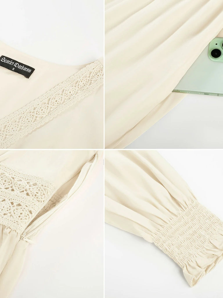 Scarlet Darkness Renaissance Festival Elastic Waist Pockets Dress