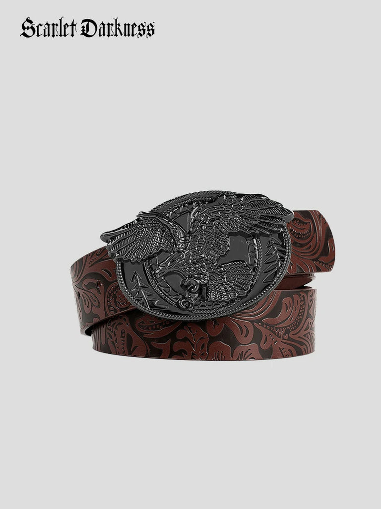 Scarlet Darkness Interchangeable Double Buckle Renaissance Waist Belt