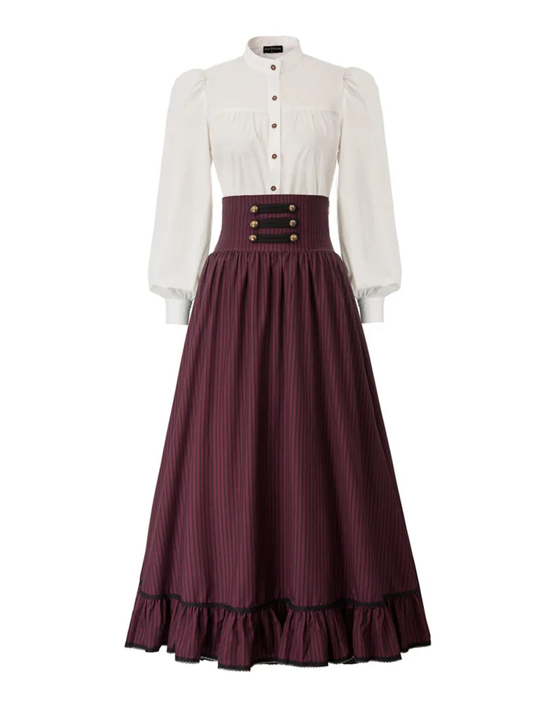 Women Pioneer Costume Classic Prairie Skirt SCARLET DARKNESS