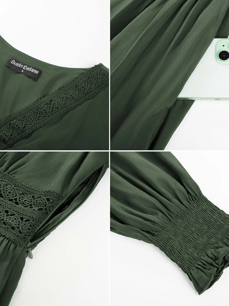 Scarlet Darkness Renaissance Festival Elastic Waist Pockets Dress