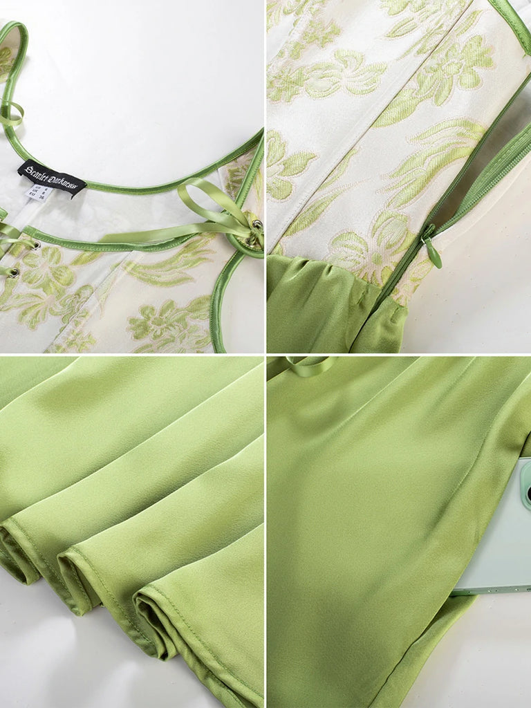 Scarlet Darkness Whimsical Fantasy Jacquard Fairy 2pcs Set Dress