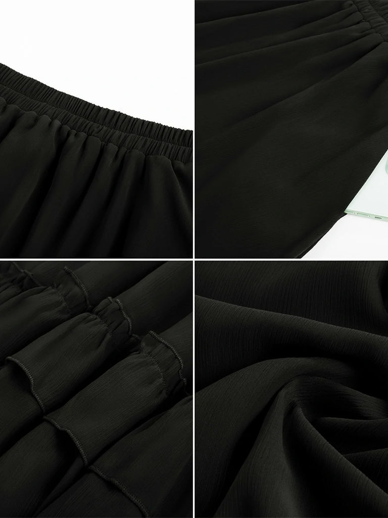 Scarlet Darkness Women Renaissance Tiered Swing Pocket Skirts