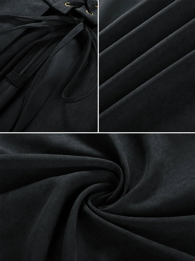 Scarlet Darkness Exquisite Renaissance Pocket Overdress with Front Slit