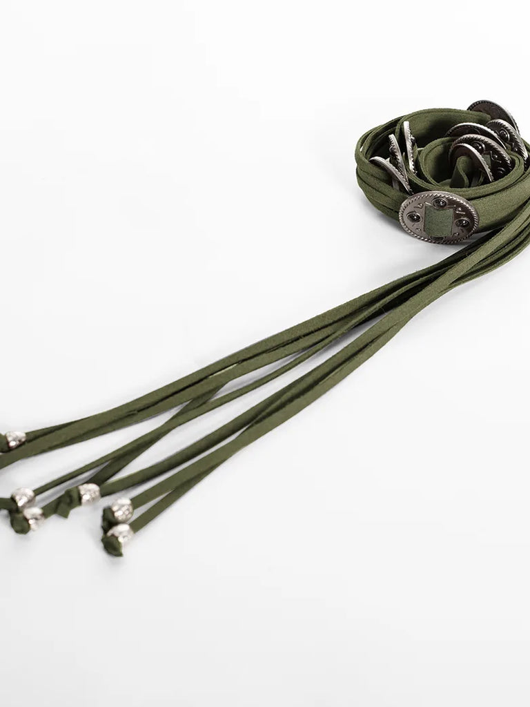 Renaissance Metal Decorated Tassel Waist Belt Free Size SCARLET DARKNESS