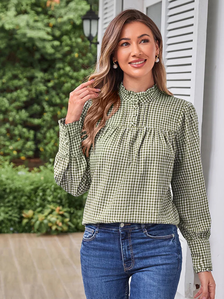 Scarlet Darkness 100% Cotton Stand Collar Renaissance Tops