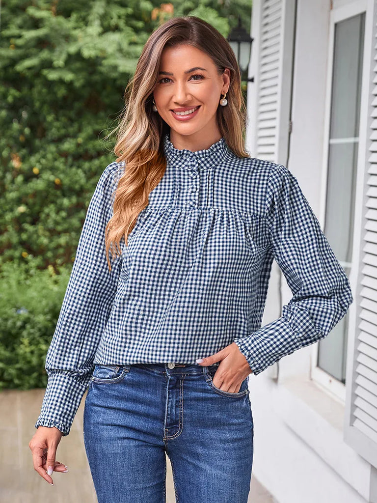 Scarlet Darkness 100% Cotton Stand Collar Renaissance Tops