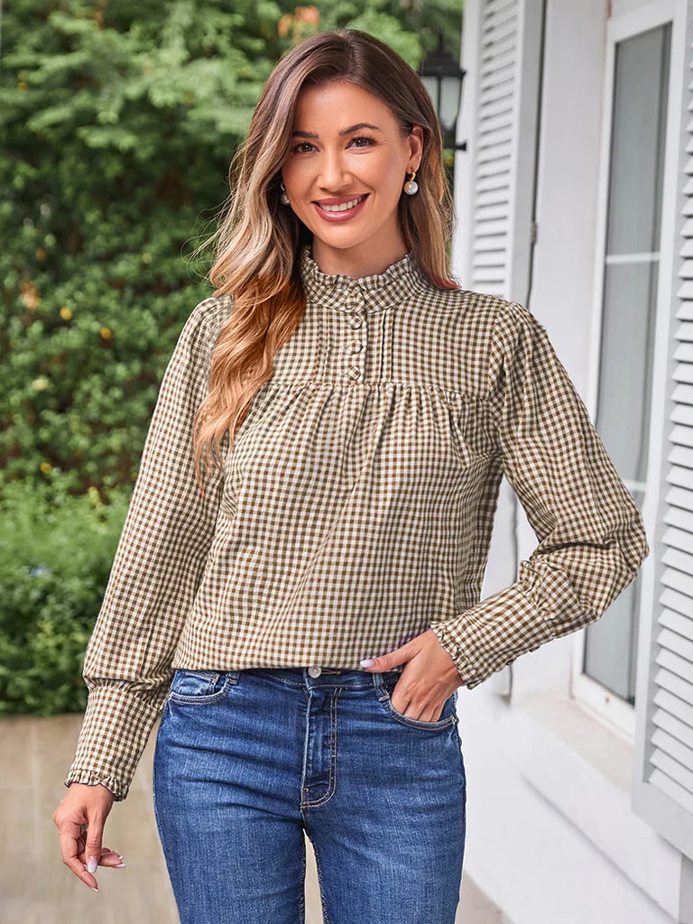 Scarlet Darkness 100% Cotton Stand Collar Renaissance Tops