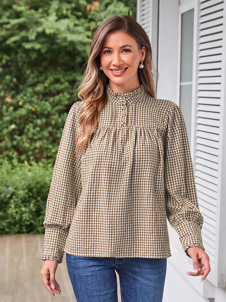 Scarlet Darkness 100% Cotton Stand Collar Renaissance Tops