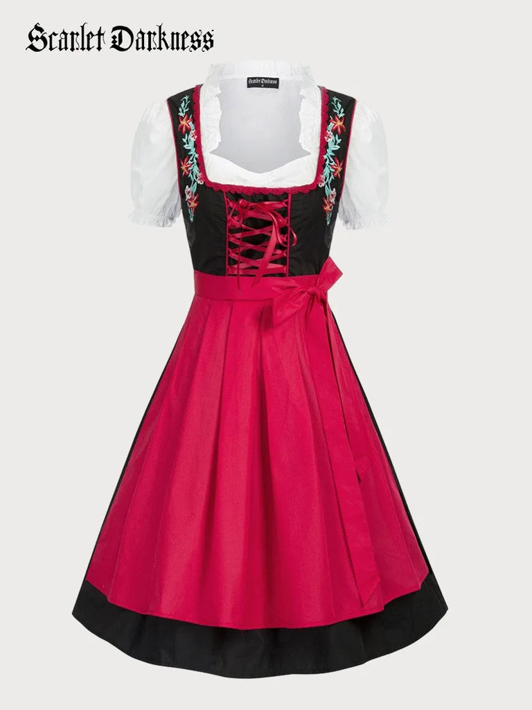 German Bavarian Oktoberfest Costumes Carnival Dress Scarlet Darkness